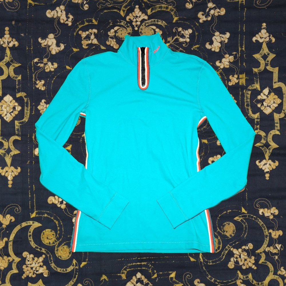 Calvin Klein 205 W 39 NYC aqua cotton/elastic top